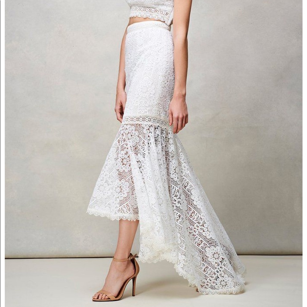 AMUR STEVIE SKIRT Wedding Bridal Shower Lace Gown eyelet hi low